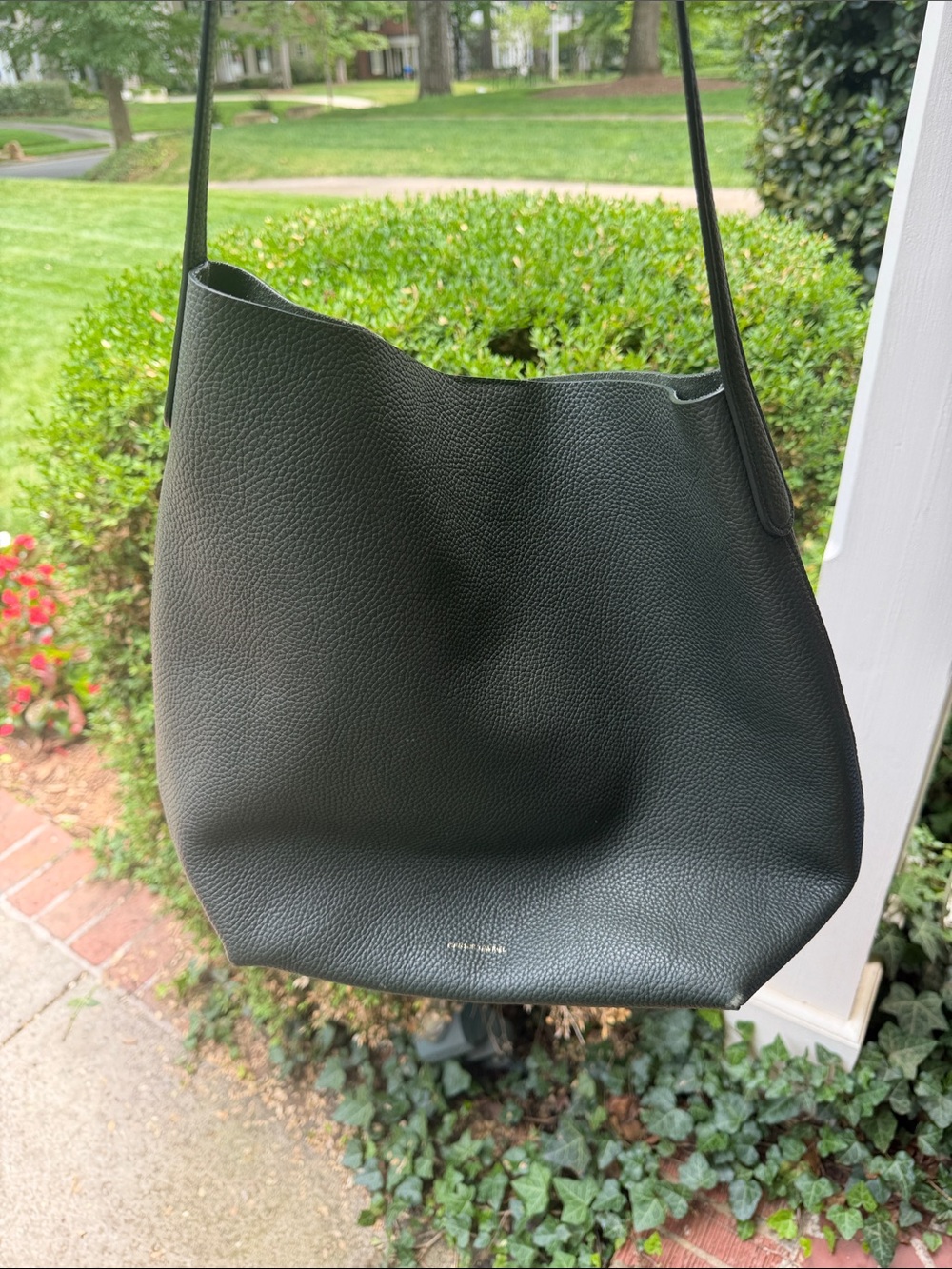 Mansur Gavriel Dark Green Everyday Cabas Leather Hobo Bag - Picture 8 of 12